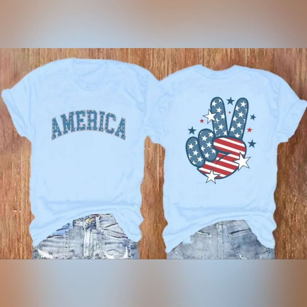 Women's Blue Graphic T-Shirt